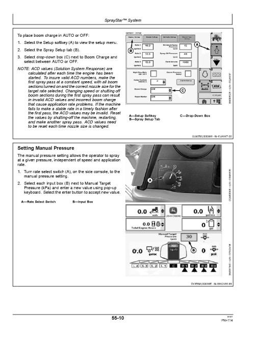 John Deere 4730 Self-Propelled Sprayers (SN: from 055000) (South America) Operators Manual (OMKK36388)