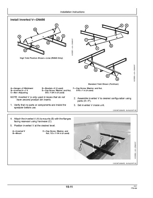 John Deere DN456 and DN485 Dry Fertilizer Spreaders (MY2017 - 2018) (North America) Operators Manual (OMKK39700)