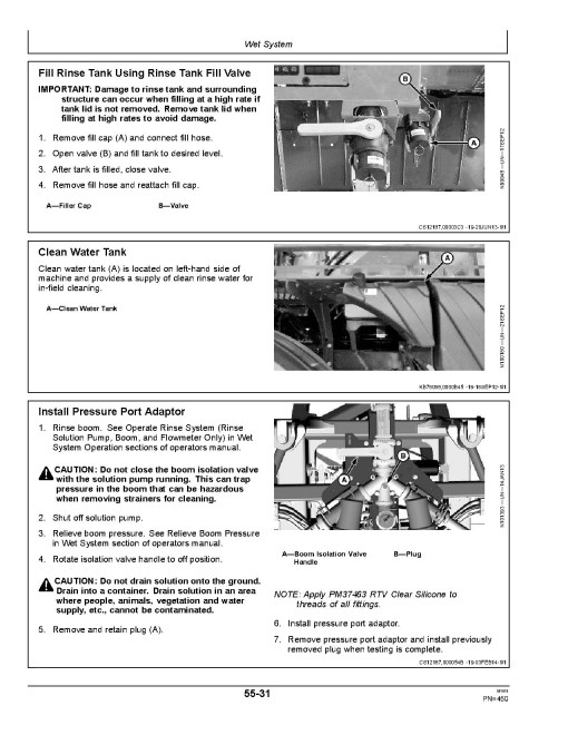 John Deere R4030, R4038 and R4045 Self-Propelled Sprayers (SN: 180001 - 190000) (Export Edition) Operators Manual (OMKK42007)
