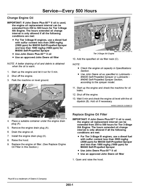 John Deere M4030 and M4040 Self-Propelled Sprayers (SN: 180000 - 189999) Operators Manual (OMKK47278)