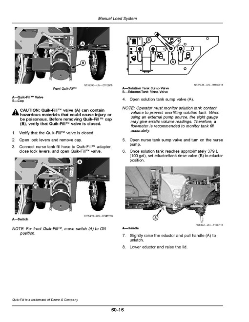 John Deere R4030, R4038 and R4045 Self-Propelled Sprayers (SN: 190001 - 200000) (Export Edition) Operators Manual (OMKK50928)