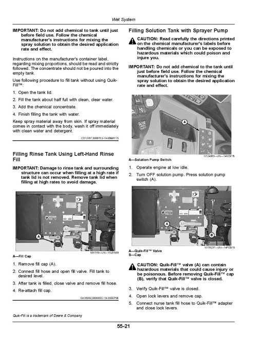 John Deere R4023 Self-Propelled Sprayers (SN: 190001 - 200000) (North America) Operators Manual (OMKK51345)