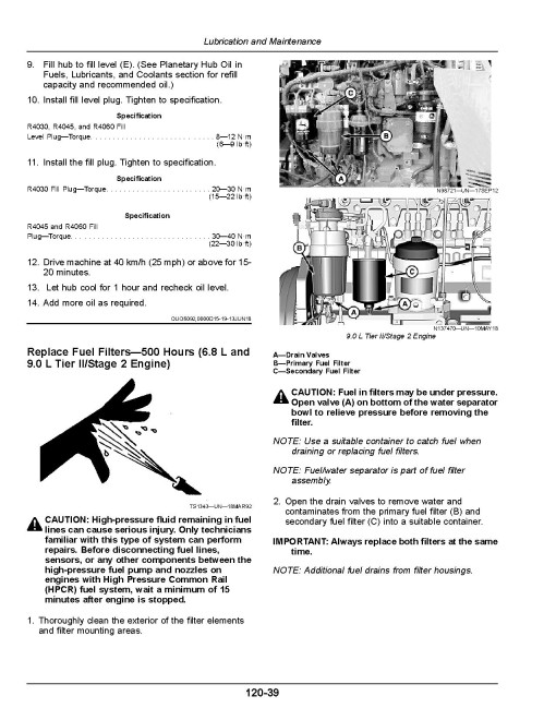 John Deere R4030, R4038, R4044, R4045, R4060 Self-Propelled Sprayers (SN:200001-210000) (Export) Operators Manual (OMKK60547)