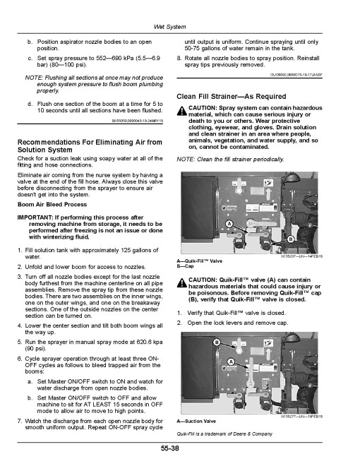 John Deere R4023 Self-Propelled Sprayers (SN: 200001 - 210000) (North America) Operators Manual (OMKK61607)
