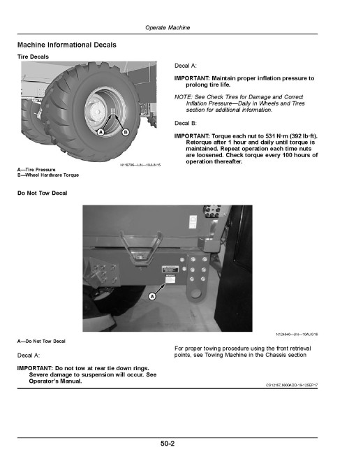 John Deere F4365 Nutrient Applicators (SN: 200001 - 210000) (North America) Operators Manual (OMKK71086)