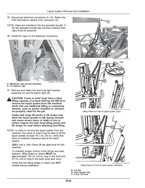 John Deere 400R, 408R, 410R, 412R, 600R, 612R, 616R Self-Propelled Sprayer/Spreader (N.A.,SN:230001-240000) Operators Manual (OMKK96040)