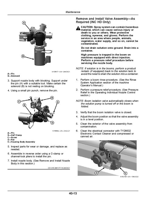 John Deere Individual Nozzle Control HD/Pro Upgrade for Sprayes and Nutrient Applicators (N.America) Operators Manual (OMKK97094)