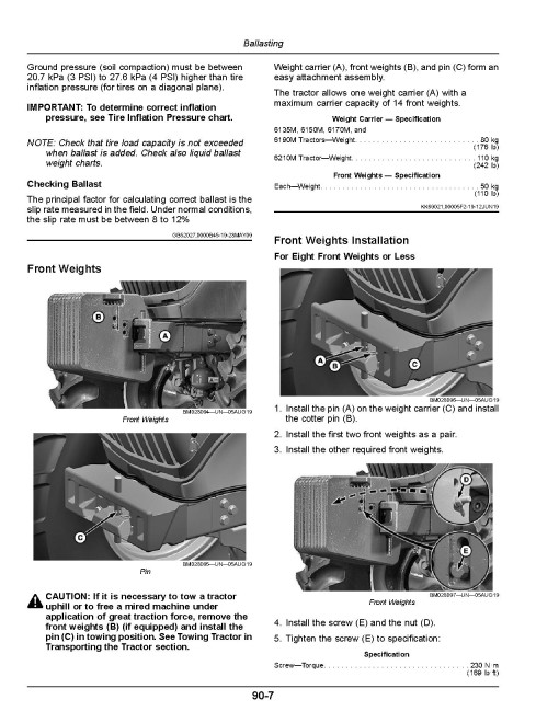 John Deere 6135M, 6150M, 6170M, 6190M and 6210M Tractors (from MY2020, South America) Operators Manual (OML224046)