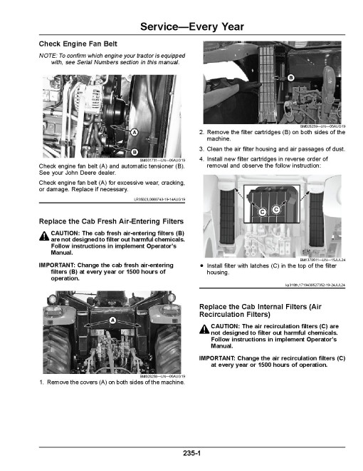John Deere 6135M, 6150M, 6170M, 6190M and 6210M Tractors (from MY2020, South America) Operators Manual (OML224046)