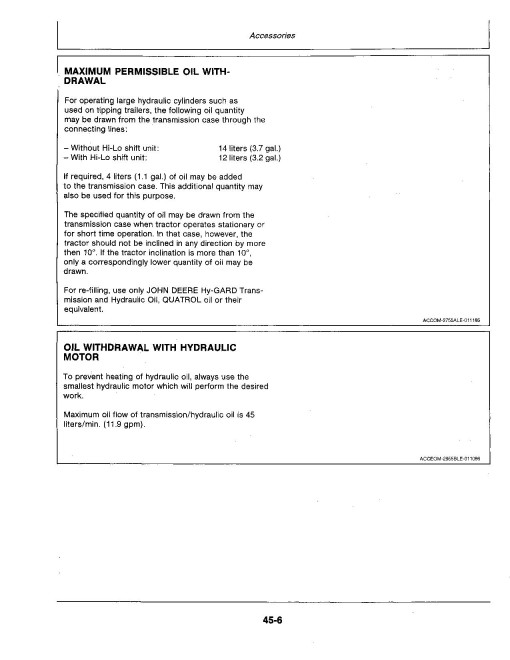 John Deere 2155 Tractors (SN: up to 622000L, North America) Operators Manual (OML57718)