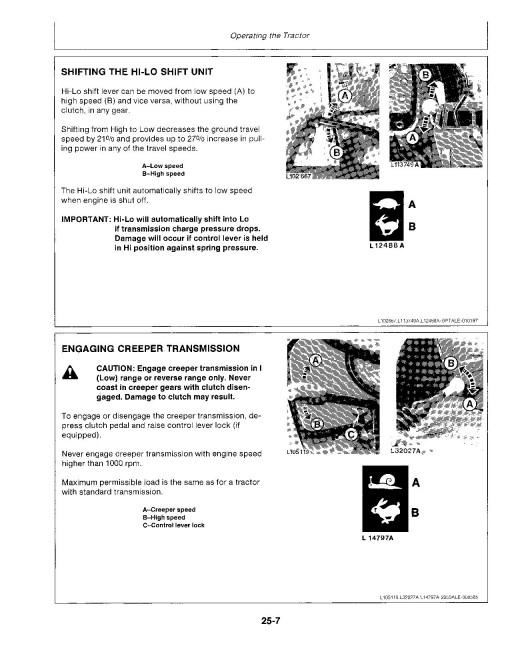 John Deere 2155, 2355, 2555, 2755 GPT, General Purpose Tractors (SN: up to 754999L, North America) Operators Manual (OML60034)
