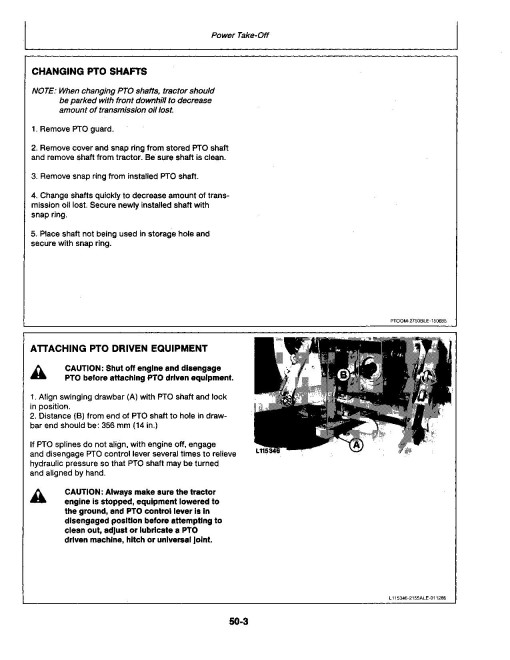 John Deere 2155 (SN: 622001L - 734999L) and 2355N (SN: up to 734999L) Tractors (North America) Operators Manual (OML61595)