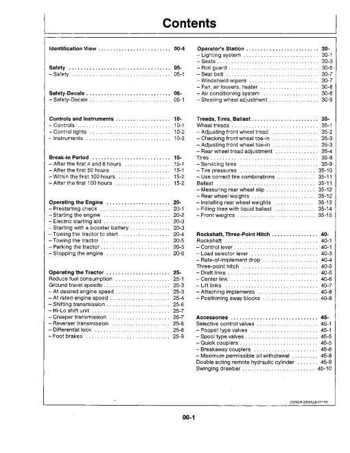 John Deere 2355 and 2555 Tractors (SN: from 730000L, North America) Operators Manual (OML64483)