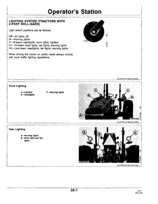 John Deere 2955 Tractors (SN: from 740000) (North America) Operators Manual (OML64487)