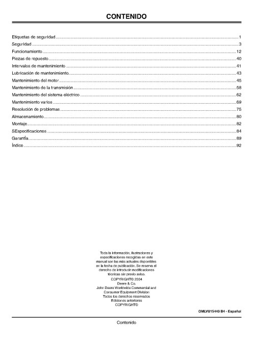 John Deere 790 Compact Utility Tractors (SN: from 790001, North America) Operators Manual (OMLVU15440)