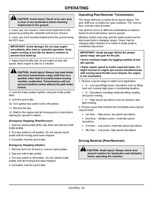 John Deere 3320, 3520 and 3720 Compact Utility Tractors (SN. from 100001, Europe) Operators Manual (OMLVU17940)