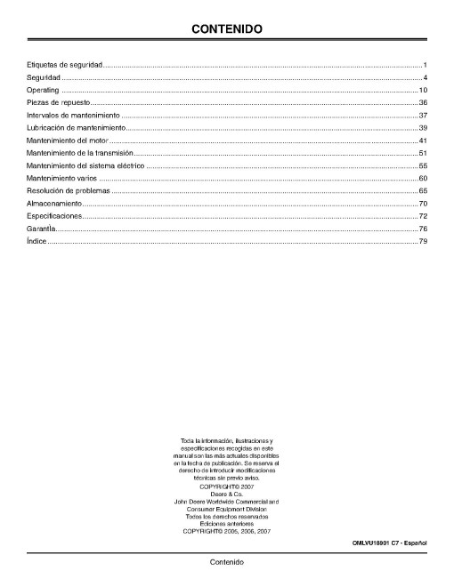 John Deere 2520 Compact Utility Tractors (SN: 106001 - 400000, North America) Operators Manual (OMLVU18901)