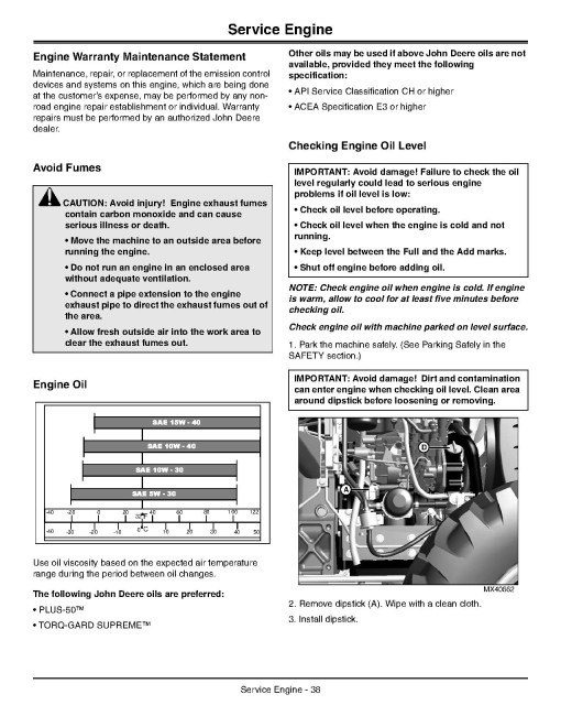 John Deere 3032E and 3038E Compact Utility Tractors (SN: 010001 - 609999, North America) Operators Manual (OMLVU20279)
