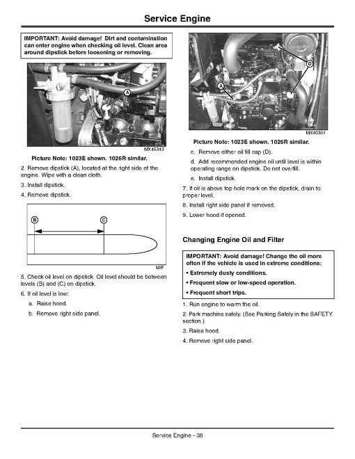 John Deere 1023E and 1026R Compact Utility Tractors (SN: 010001-209999, North America) Operators Manual (OMLVU24604)