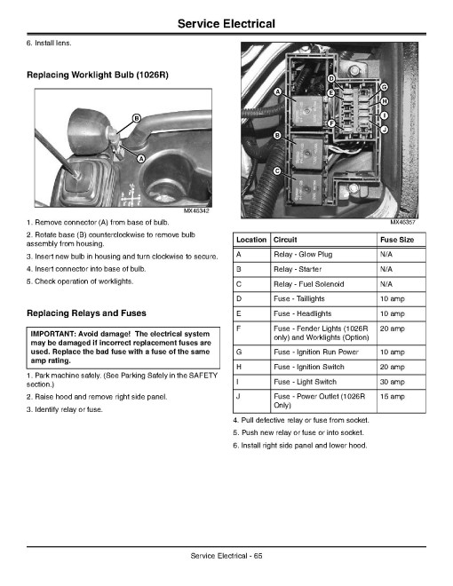 John Deere 1023E and 1026R Compact Utility Tractors (SN: 210000-309999, North America) Operators Manual (OMLVU25251)