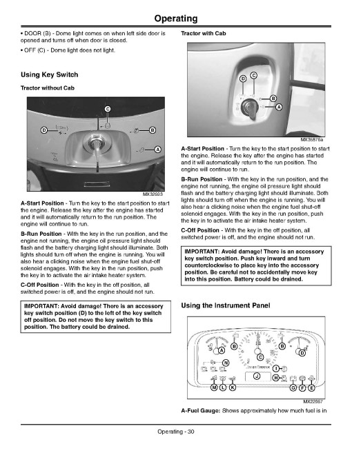 John Deere 3320, 3520, 3720 OOS (SN:910001-) and Cab (SN:940001-) Compact Utility Tractors (N.America) Operators Manual (OMLVU25574)