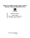 John Deere 1023E (SN: from 310001), 1025R (SN: from 110001) Compact Utility Tractors (N.America) Operators Manual (OMLVU25849)