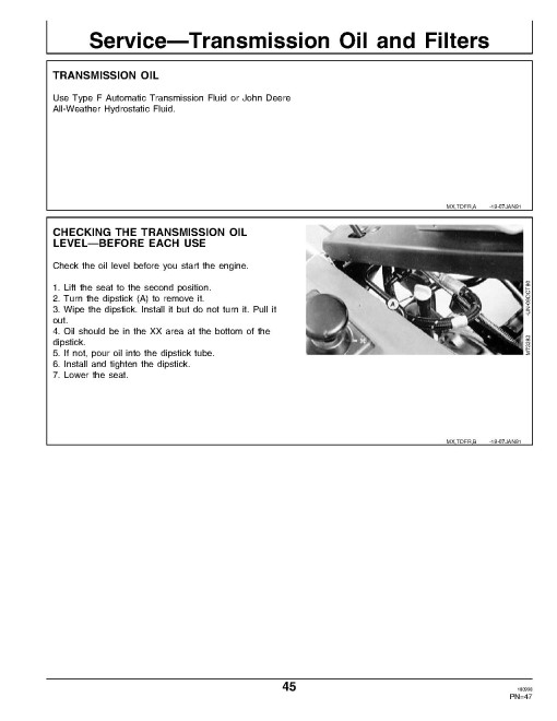 John Deere F710 and F725 Front Mowers (SN: 010001 - 030000) (North America) Operators Manual (OMM111778)