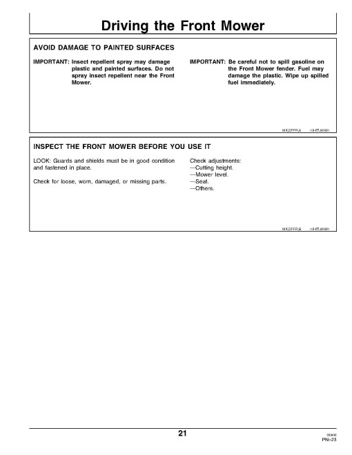 John Deere F710 and F725 Front Mowers (SN: 100001 - 300000) (Europe) Operators Manual (OMM113934)