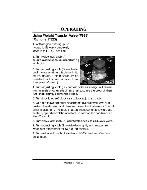 John Deere F925 and F935 Front Mowers (SN: 150001 - 475000) (Export Edition) Operators Manual (OMM124510)