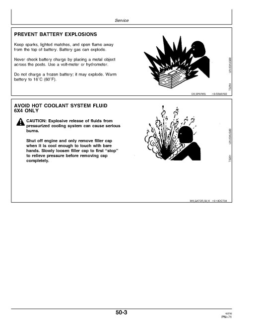 John Deere 4x2 (SN:001000-039279), 6x4 (SN:001000-039288) Gas Gator Utility Vehicles (North America) Operators Manual (OMM128780)