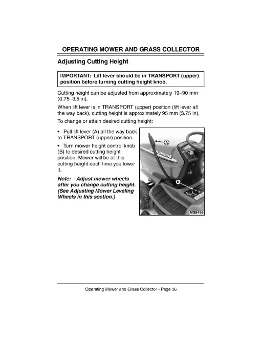 John Deere LTR155 and LTR166 Lawn Tractors (SN: 010001 - 020000) (Export Edition) Operators Manual (OMM135537)