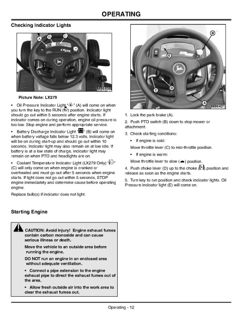 John Deere LX255, LX277, LX277AWS, LX279, LX288 Lawn Tractors (SN:010101 - 060000) (North America) Operators Manual (OMM142612)
