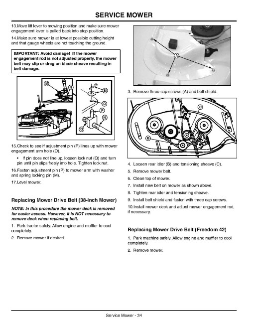 John Deere LT133, LT155 and LT166 Lawn Tractors (SN: from 125001) (North America) Operators Manual (OMM142698)