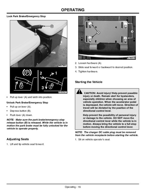 John Deere E-Gator Electric Utility Vehicles (SN: from 001001) (Export Edition) Operators Manual (OMM142831)