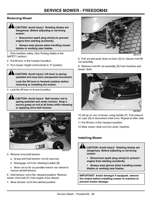 John Deere LX266, LX277, LX277AWS, LX279, LX288 Lawn Tractors (SN: 060001 - 090000) (North America) Operators Manual (OMM146413)