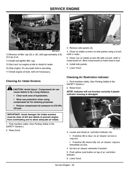 John Deere X495 (SN: 01001-020830) Lawn Tractors (North America) Operators Manual (OMM146852)