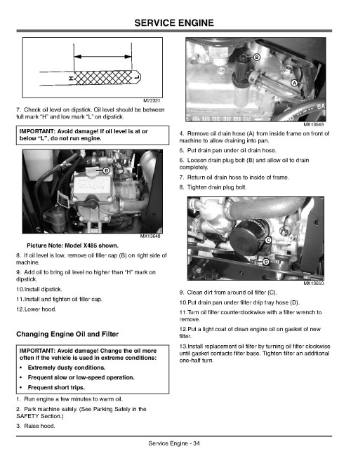 John Deere X465, X475 and X485 (SN: 010001-030000) Lawn Tractors (North America) Operators Manual (OMM148634)