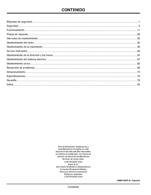 John Deere ProGator 2020 and 2030 Utility Vehicles (SN: from 035000) (North America) Operators Manual (OMM149075)