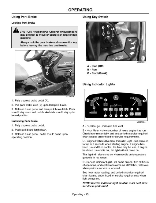 John Deere X595 (SN: 020225-030000) Lawn Tractors (North America) Operators Manual (OMM149448)