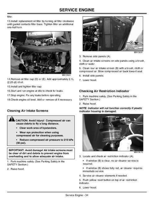 John Deere X595 (SN: 020225-030000) Lawn Tractors (North America) Operators Manual (OMM149448)