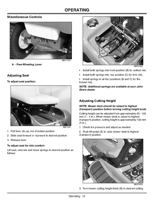 John Deere LT190 Lawn Tractors (SN: from 500001) (North America) Operators Manual (OMM152795)