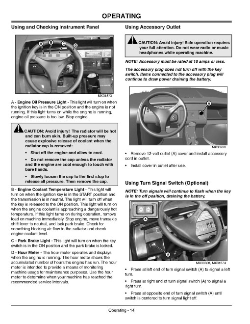 John Deere HPX 4x2 Gas and HPX 4x4 Gas Gator Utility Vehicles (SN: 010001 - 040000) (North America) Operators Manual (OMM154156)