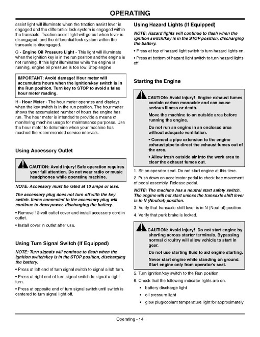 John Deere TH 6x4 Diesel Gator Utility Vehicles (SN: 001001 - 050000) (North America) Operators Manual (OMM154861)