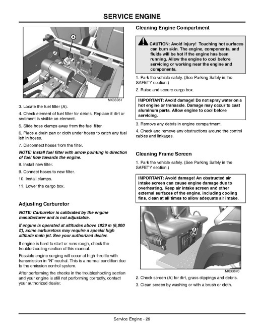 John Deere TX Turf Gator Utility Vehicles (SN: 001001 - 030000) (North America) Operators Manual (OMM154967)