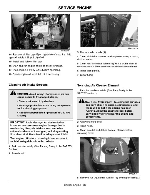John Deere Ultimate Select Series X700, X720, X724, X728, X729 (SN:030001-040000) Lawn Tractors (N.America) Operators Manual (OMM157070)