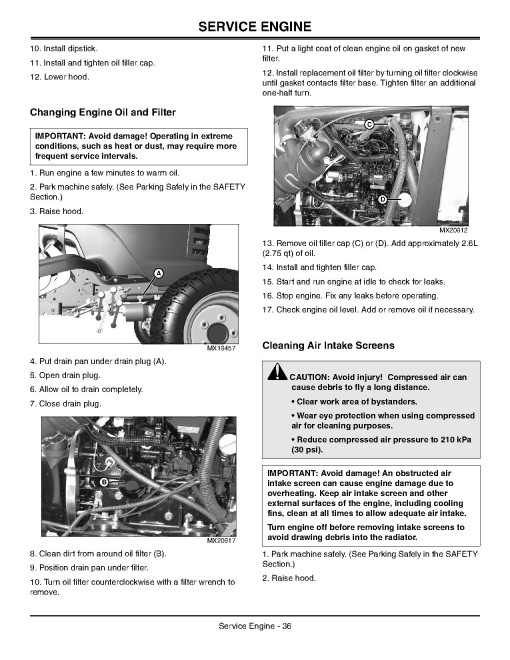 John Deere Ultimate Select Series X740, X744, X748, X749 (SN:030001-040000) Lawn Tractors (N.America) Operators Manual (OMM157071)