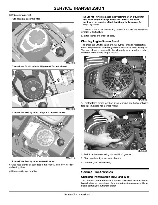 John Deere EZTrak Z225, Z245, Z425, Z445 and Z465 (SN: 040001-060000) Zero-Turn Mowers (North America) Operators Manual (OMM157225)