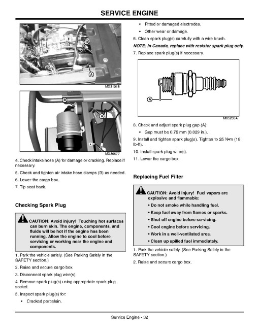 John Deere HPX 4x4 Gas Gator Utility Vehicles (SN: 060001 - 090000) (North America) Operators Manual (OMM157849)