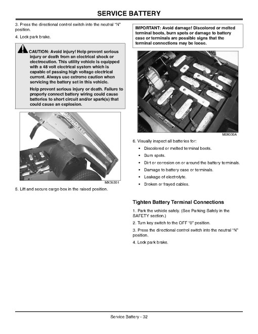 John Deere TE Electric Gator Utility Vehicles (SN: 001001 - 050000) (North America) Operators Manual (OMM158162)