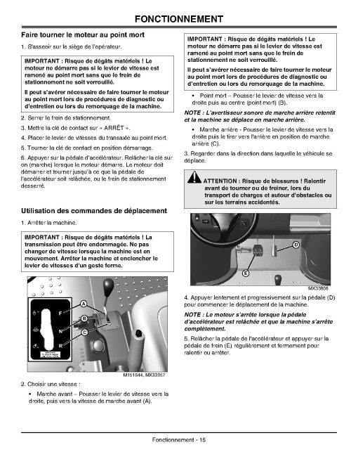 John Deere TX Turf Gator Utility Vehicles (SN: 030001 - 050000) (Export Edition) Operators Manual (OMM158210)